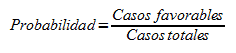 Fórmula para cálculo de la probabilidad